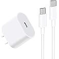 20W USB C Fast Charger for iPad Pro 13/12.9/11 inch 2024/2021/2020/2018, iPad 10th Generation, iPad Air 6/5/4th, iPad Mini 7/6th, PD Block with 6.6ft USB C to C Charging Cable