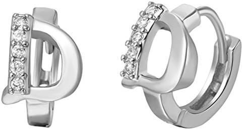 FENDINA Women's Jewelry 18K Gold Plated Cubic Zirconia 26 Initial Letters Alphabet Personalized Huggie Earrings