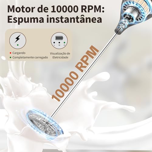 Mini Mixer Portátil USB – Batedor e Espumador Sem Fio, Recarregável, Perfeito Para Café, Latte, Matcha e Chocolate Quente