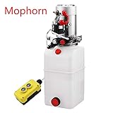 Mophorn 12 Volt Hydraulic Pump for Dump Trailer - 10 Quart Steel - Double Acting