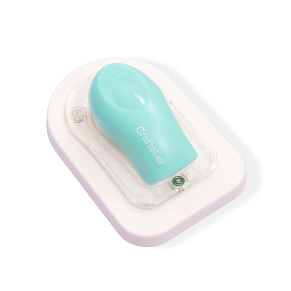 Craftelier - Special Magnetic Stapler for Paper, Photos and Other Scrapbooking and Craft Materials | 1000 Staples Included | Capacity up to 5 Papers | Colour Turquoise and White