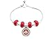 Ohio State Buckeyes Red Slider Glass Bead Silver Toggle Bracelet
