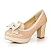 Charm Foot Fashion Bows Womens Chunky Heels Pumps Shoes