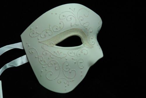 NEW Laser Cut Phantom Of the Opera Masquerade Halloween Ballroom Mask - Elegantly Detailed and Decorated w/ Glitter Lining