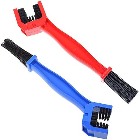 2 Piecese COOLWHEEL Motorcycle &amp; Bicycle Chain Cleaning Tool-Multi-purpose Bike Cleaning Brush, Bike Chain Crankset Brush Washer Cleaner Cleaning Tool (Blue and Red)
