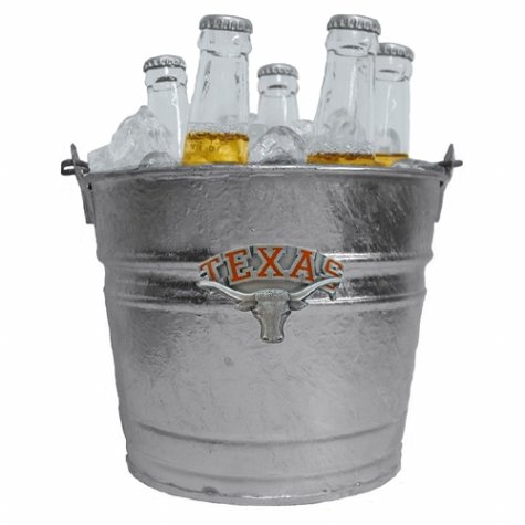 Texas Longhorns Ice Bucket, Garden Planter, Galvanized w/ Metal Logo