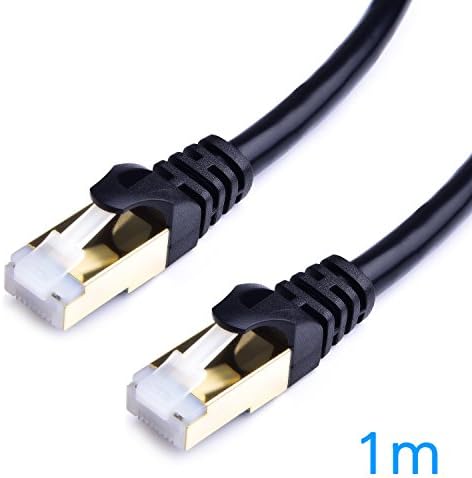iDaye Cat7 patch network cable,High speed Ethernet Cable with Snagless RJ45 gold plated ends For Hubs,Routers, DSL,PS3,PS4,X-box,patch panels and other high performance networking device(Round 1M)