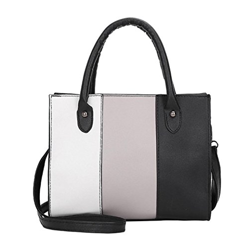 Women Handbag ,Todaies Woman Tote Casual Bags Crossbody Bag Hit color Leather Handbag Shoulder Bag 2018 (25cm(L)12cm(W)20cm(H), Gray)