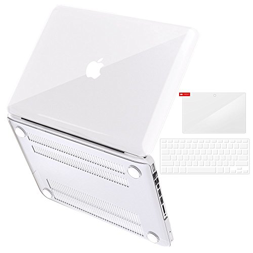 iBenzer Basic Soft-Touch Series Plastic Hard Case, Keyboard Cover, Screen Protector for Apple MacBook Pro 13-inch 13â€ with CD-ROM A1278 (Previous Generation), Crystal Clear