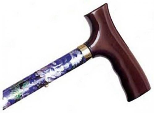 Folding aluminum walking cane Mauve Flowers with height adjust