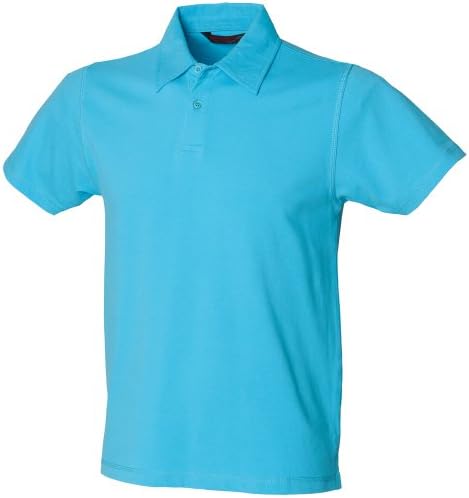 Skinni Fit Mens Stretch Polo Shirt (L) (Surf Blue)