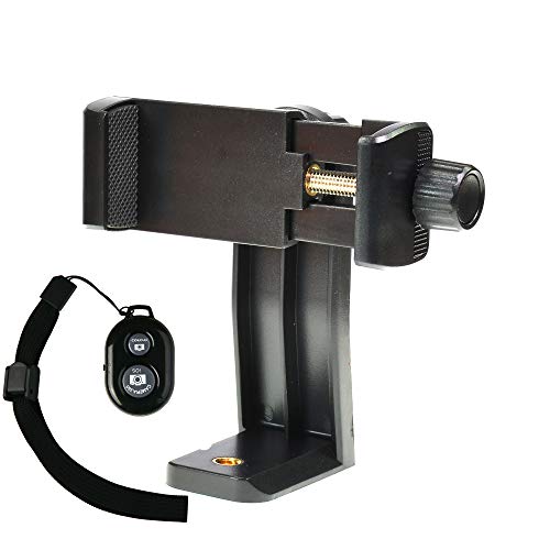 Riqiorod Phone Tripod Holder Head 1/4" Screw Adapter + Bluetooth Remote Camera Shutter, Rotatable Digtal Camera Bracket,Selfie Lens Monopod,Compatible Camcorder iPhone X/XR/Xs Ma (Tripod Adapter)