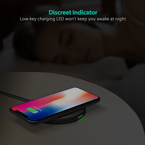 Fast Wireless Charger RAVPower 7.5W Compatible iPhone 12/Mini/Pro/11/ Max/Xs/XR/XS/X/8/8 Plus, with HyperAir, 10W Compatible Galaxy S20,Note20 and All Qi-Enabled Devices