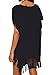 Yonala Women's Classic Striped Tassel Chiffon Beachwear Bikini Swimwear Cover Up Black One Size