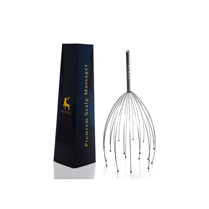 USAGA Head Massager Scalp Massager 20 Fingers Head Scratcher for Head Body Relaxing
