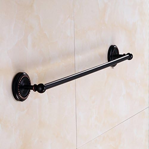 Aimeer 23 inch European Antique Brass Towel Bar Flowers Carved Rack Wall Mount Circular Base Clothes Hanger,Oil Rubbed Bronze