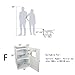 Petsfit 21x25x35 Inches White Double-Decker Pet House Litter Box Enclosure Night Stand Painted with Non-Toxic with Latch Holding The Door 21