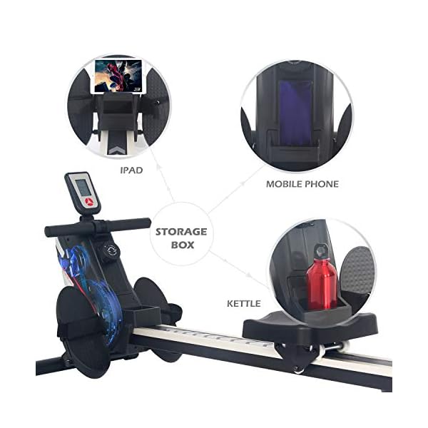 ISE-SY-1750-SY-1750-Magnetic-Rowing-Machine-with-8-Levels-of-the-Computer-Slide-Black-and-Red-145-x-46-x-20-cm ISE SY-1750 Rowing Machine with Magnetic Braking System, 8 Resistance Levels, Aluminium Slide, LCD Screen, Silent