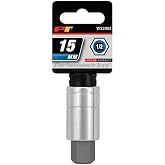 Performance Tool W32985 1/2 in. Drive 15 mm Hex Bit Socket | Chrome vanadium steel. Corrosion resistant polished finish. Recessed bit end. For Allen head fasteners