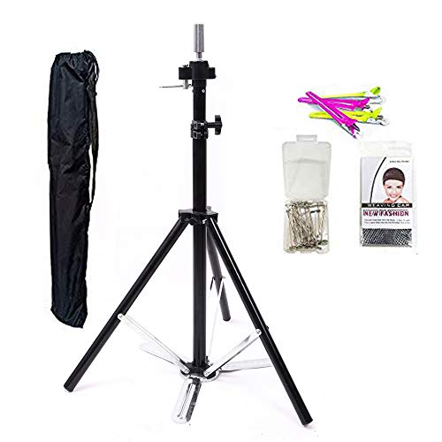 Wig Stand Tripod Adjustable Mannequin Head Tripod Stand Metal Manikin Tripod Stand Holder For Hair Salon Cosmetology Hairdressing Training Canvas Block Wig Head Stands With Carry Bag - Thumbnail 6