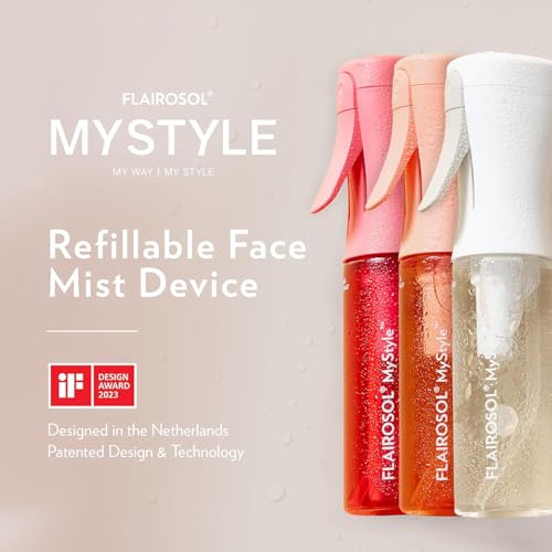 FLAIROSOL MyStyle, Spray Bottle for Hair- 3 Pack Small Travel Spray Bottle, Ultra Fine Continuous Water Mist for Face, Hairstyling, Salon, Cleaning, Beauty, Toners, Hydration & Makeup, 3.04oz / 90ml
