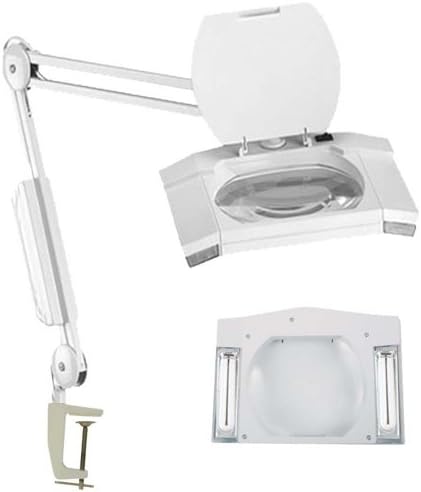 ELUCIDATE 3x Clamp-on Fluorescent White Magnifier Desk Lamp: MG-98069