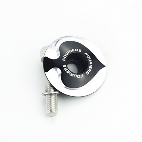 Fouriers TC-S00 CNC Bike Stem Top Cap Headset Cover 28.6mm 1 1/8" Steerer Balck Red (Black Spade)