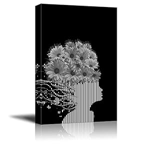Canvas Wall Art Black and White Abstract Pictures Home Wall Decorations for Bedroom Living Room Paintings Canvas Prints Framed - 12x18 inches