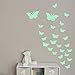 Marsway® 12 Pcs Butterflys Night Glow Sticker Luminous Removable Adhesive Kids Room Wall Decal