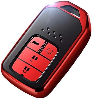 Lightpurple Honda Key Fob Cover Full Protection Key Fob Case with Key Chain Compatible Remote Control Smart Accord CIVIC JADE CRIDER XRV AVANCIER CRV (Color : Red, Style : With Braided rope)