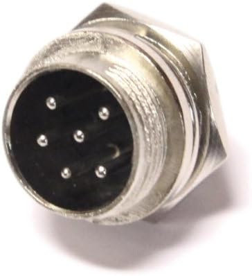Redman C6P RCI Ranger Cb Ham Radio Mic 6 Pin Panel Jack Connector