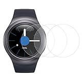 [3-Pack] Gear S2 / Gear Sport Tempered Glass Screen Protector - Fintie [Anti Scratch] HD Clear [9H Hardness] Protective Full-Coverage Screen Protector for Samsung Gear S2 / Gear Sport Smart Watch