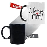 InterestPrint I Love You Mom Morphing Mug Heat Sensitive Color Changing Coffee Mug Cup with Quotes, Funny Mothers Day Best Mom Mother Ever Red Heart Coffee Mug Christmas Birthday Gifts