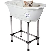 Flying Pig Pet Dog Cat Washing Shower Grooming Portable Bath Tub (White, 37.25"x19.25"x35.25")