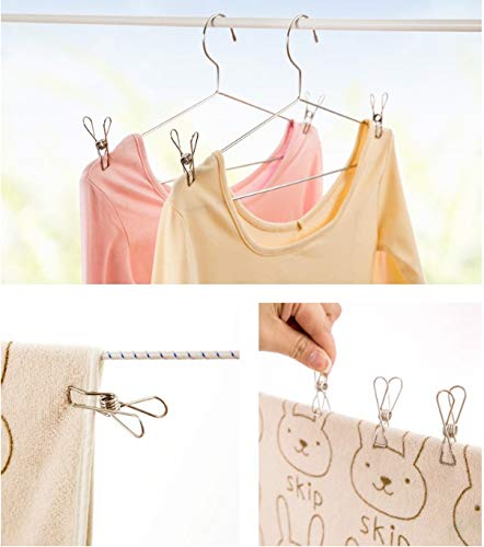 KESOL Clothes Pins, 2.5" Heavy Duty Stainless Steel Wire, Multi-Purpose Utility Clips Clothespin Clothesline Clip for Home/Office - 40 Pack - Thumbnail 6