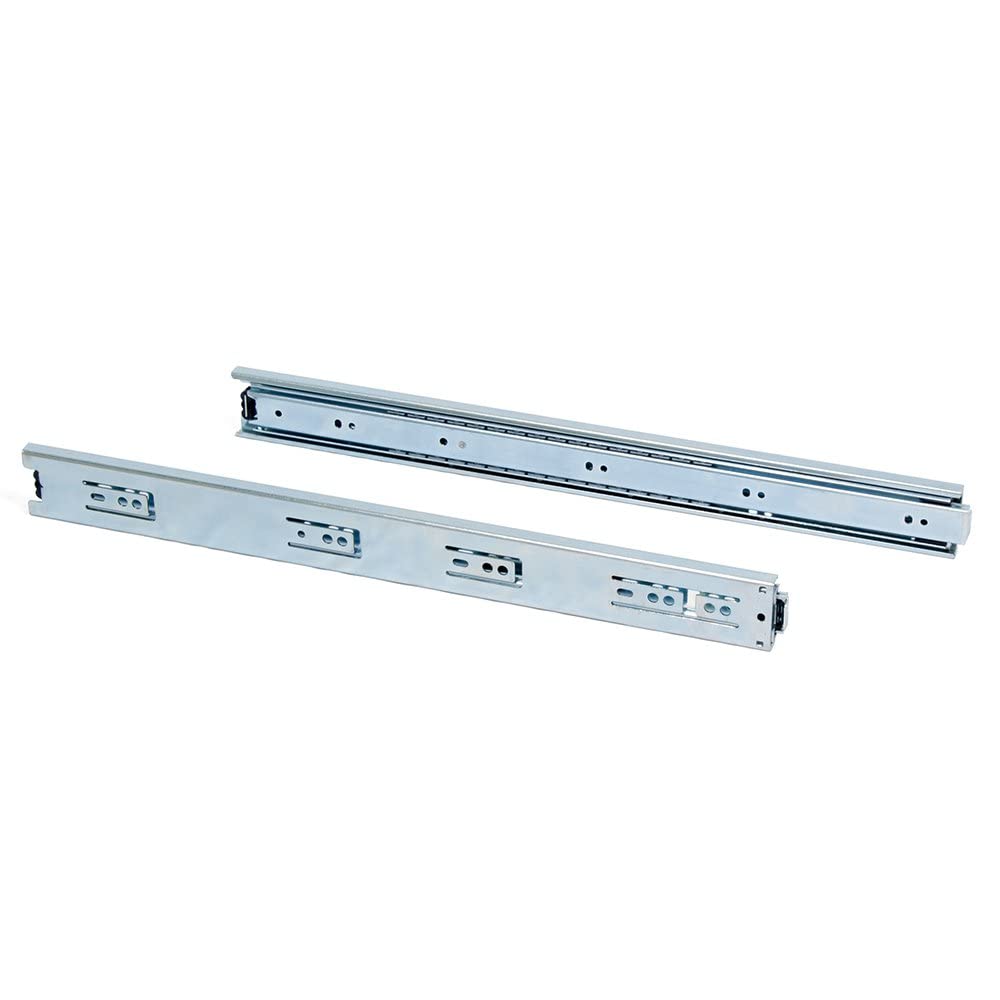 Emuca - Set of full extension ball bearing runners/slides 1,77x26,6 inch (45mm x 650mm) for drawer, 77,16 lb (35 kg)