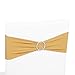 Anself 50PCS Wedding Elastic Spandex Chair Cover Sashes Bows Elastic Chair Bands with Buckle for Party Hotel Event Decorations