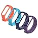 RIJER 4Pack Compatible with Xiaomi Mi Band 3 Mi 4 Bracelet, Silicon Sport Replacement Strap Wristband Accessories Colorful Compatible with Mi Band 3 Accessories