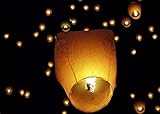 Chinese Lanterns 20-Pack - 100% Biodegradable, Paper Lantern - Japanese Lantern for Weddings, Celebrations, Memorial Ceremonies - White Flying Wish Lanterns