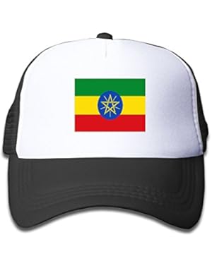 Flag Of Ethiopia Boy & Girl Grid Baseball Caps Adjustable sunshade Hat For Children
