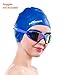 Firesara Swimming Cap for Long Hair, Silicone Swim Cap for Dreadlocks or Short Hair Unisex Premium Earmuffs for Women Men Adult Youths Keeps Hair Clean Ears Dry with Nose Clip and Ear Plugs