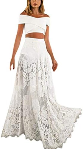 SADUORHAPPY Women's Sexy Mesh See-Through Sleeveless Two-Piece Dress Beach Dress Evening Party Dress A-Line