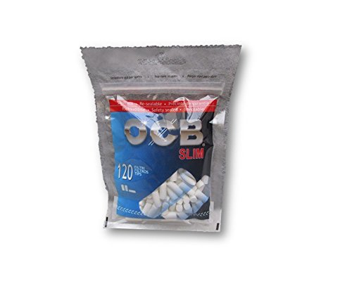 OCB FILTER TIPS SLIM Rolling Paper Filters Bag (White) - Pack of 1