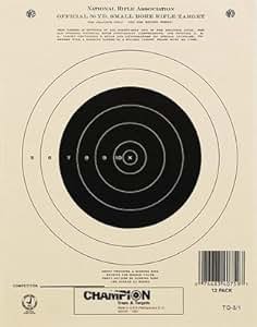 Amazon.com : Champion NRA Paper TQ-3/1 50-Yard Single Bullseye Target ...