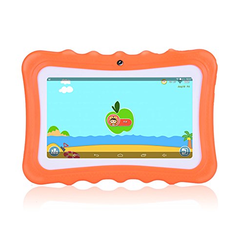 【UPGRADED】 TUFEN Tablet for Kids, 7' HD Eyes-Protection Screen with Silicone Bumper (1GB RAM + 8GB ROM, Android 6.0, Playstore, Youtube, Netflix, PARENT-CONTROL IWAWA, Wireless Internet) (Q768 Yellow)