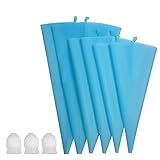 Losska 9Pcs Silicone Pastry Bag Set - 3 Sizes Thickened Reusable Piping Bags (S+M+L) with 3 Icing Couplers for Cake Decorating Tips