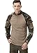 CQR Men's Combat Shirt Tactical 1/4 Zip Long Sleeve Military BDU Shirts Camo EDC Top with Pockets, Combat Shirts Woodland Olive, XX-Large