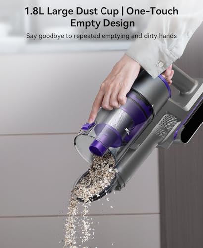 Redroad Cordless Vacuum Cleaner 60,000Pa,70 Min 150,000PRM Vacuum Cleaner, 18-Layer Filtration Vacuum, Self-Standing Vacuum Cleaners for Home with 1600ml Cup for Pet Hair Carpet Hardwood Floor Car X18