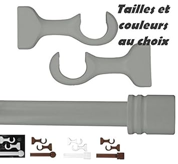 Tringle à Rideaux Kit Complet Bois Diamètre ø 28 Mm Longueur Au Choix Embout Au Choix De Madeinnature Longueur 200 M Gris Embout Bouchon