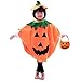 Etistta Halloween 3PC Pumpkin Costume for Kids Children Cosplay Party Clothes (Orange)